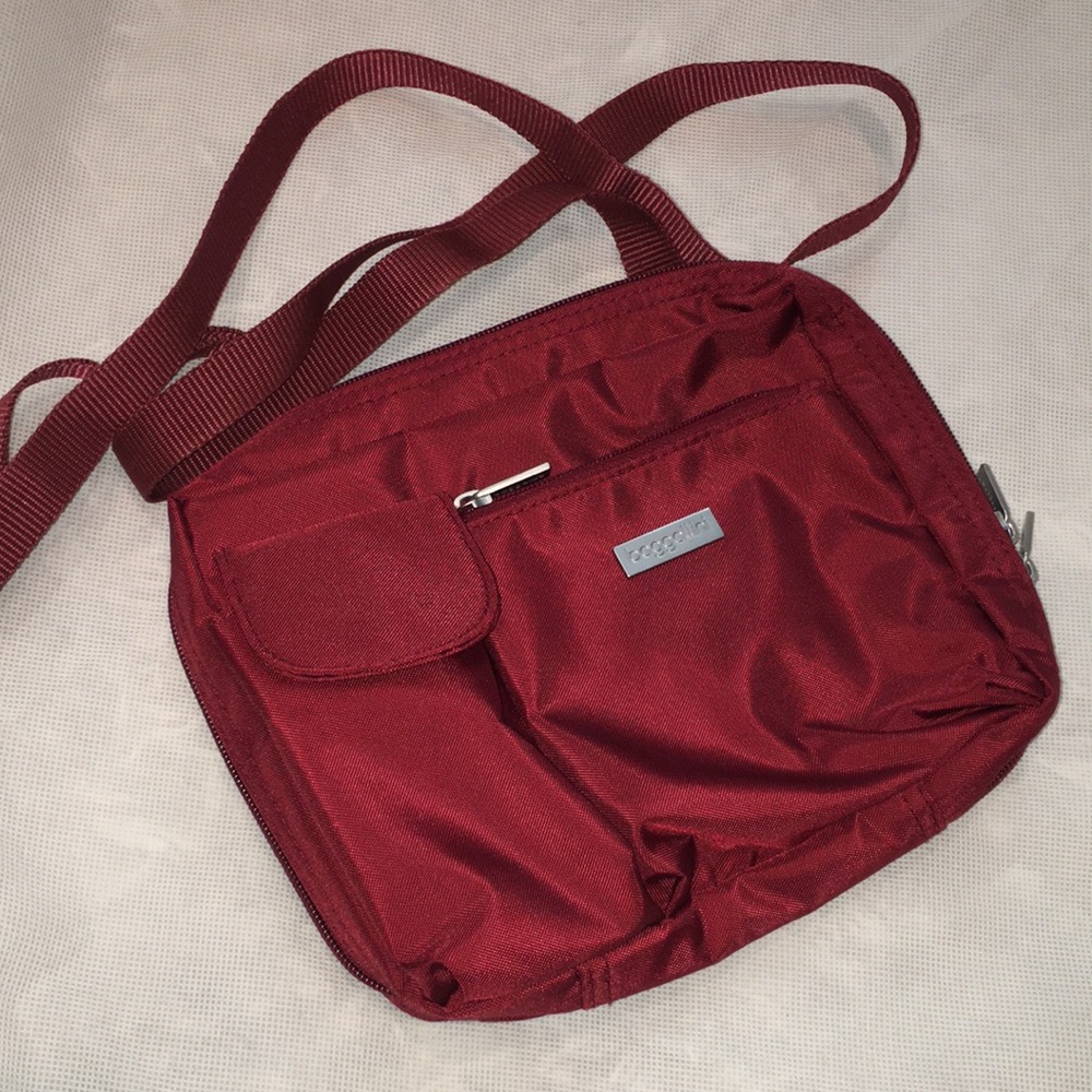 Baggallini Maroon Nylon Crossbody Travel Bag